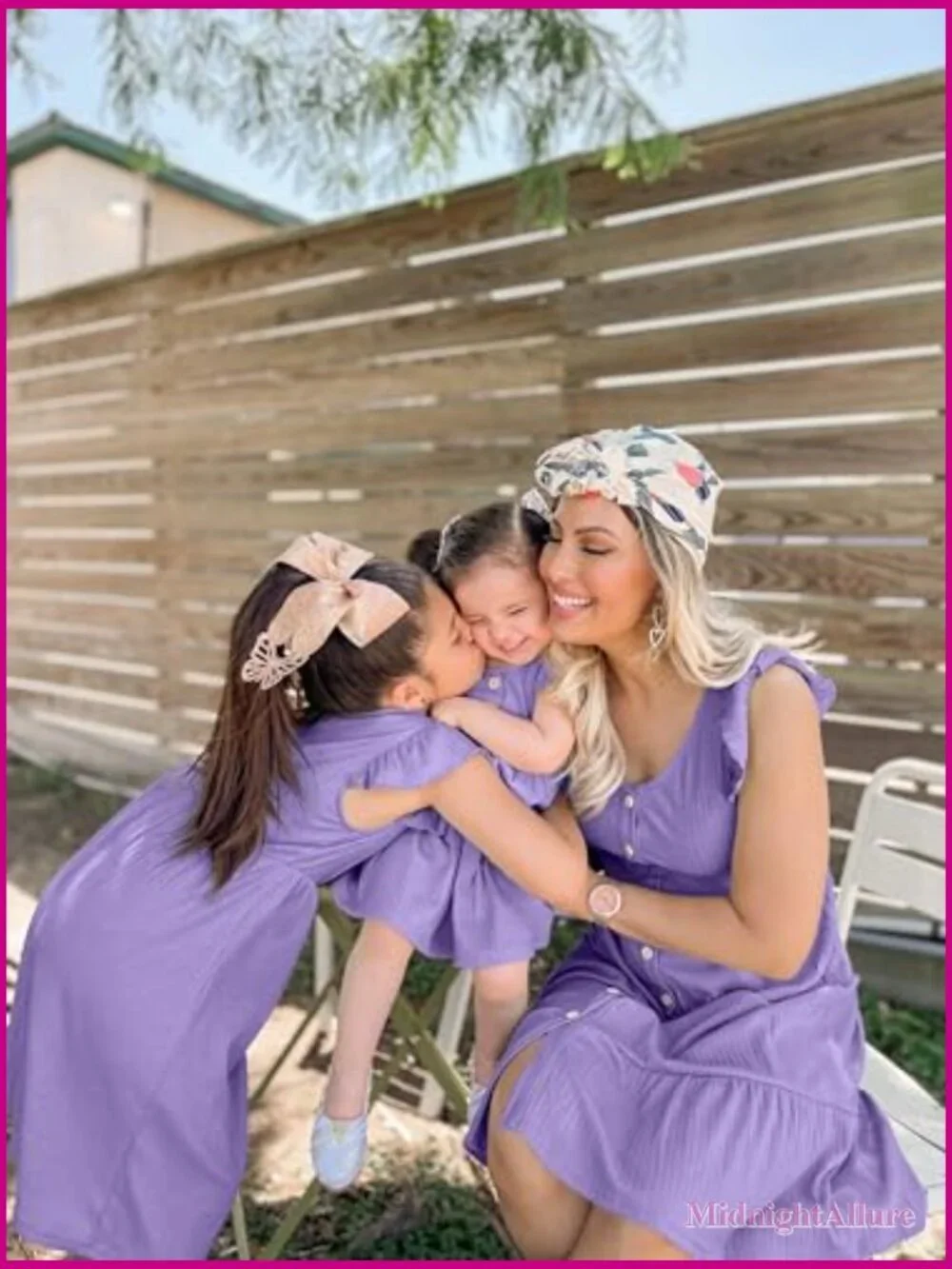 Matching Family Dresses Cotton Ruffle Mommy and Me Dress Set